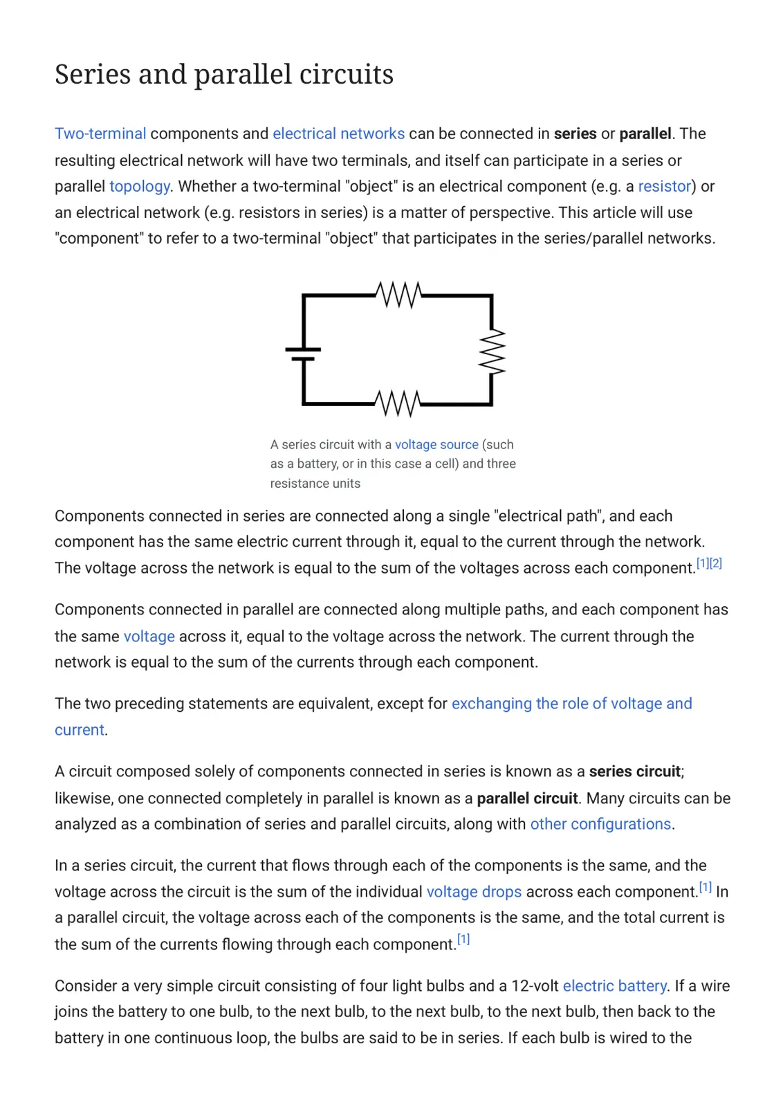 غلاف تقرير Series and Parallel Circuits