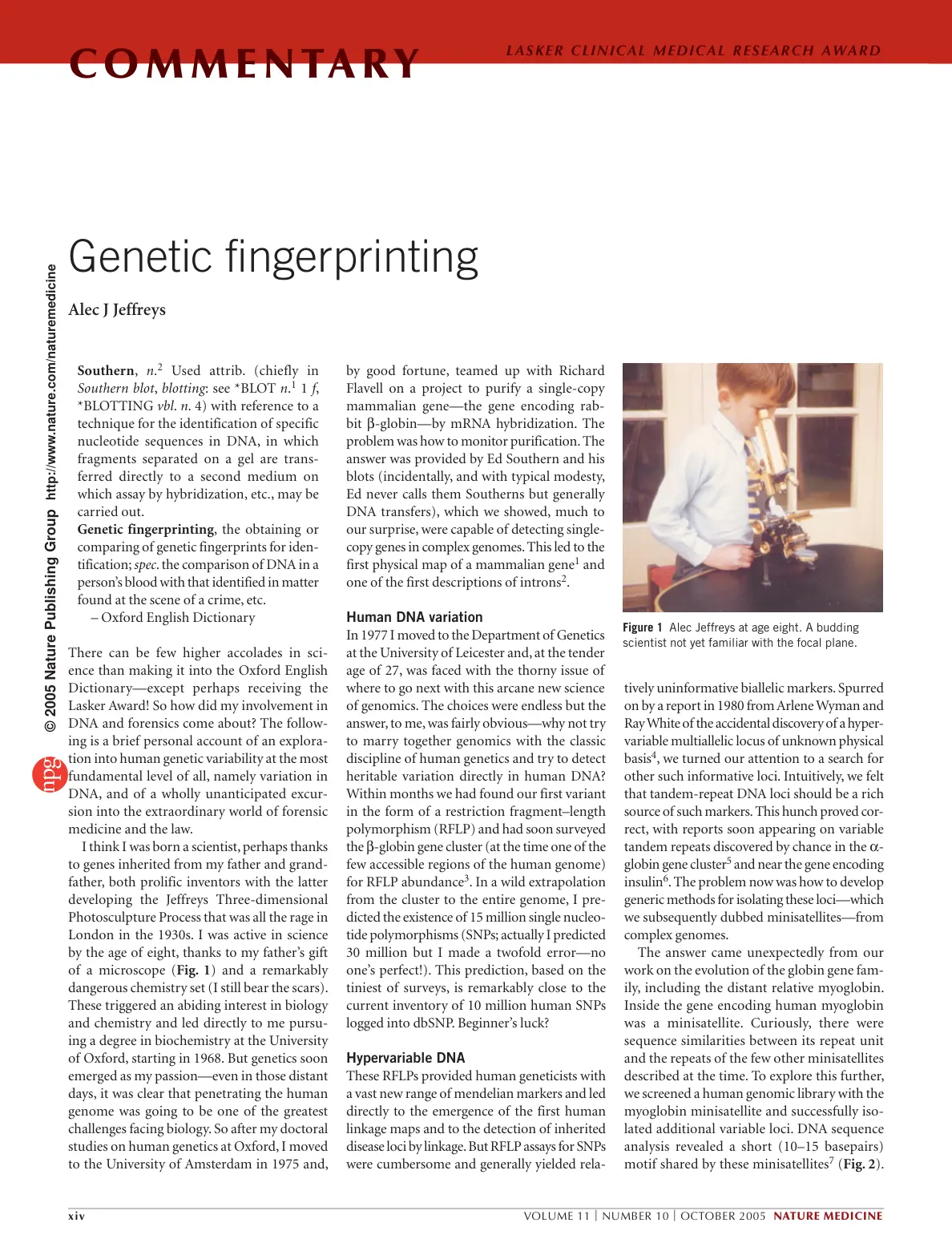 غلاف تقرير Genetic fingerprinting