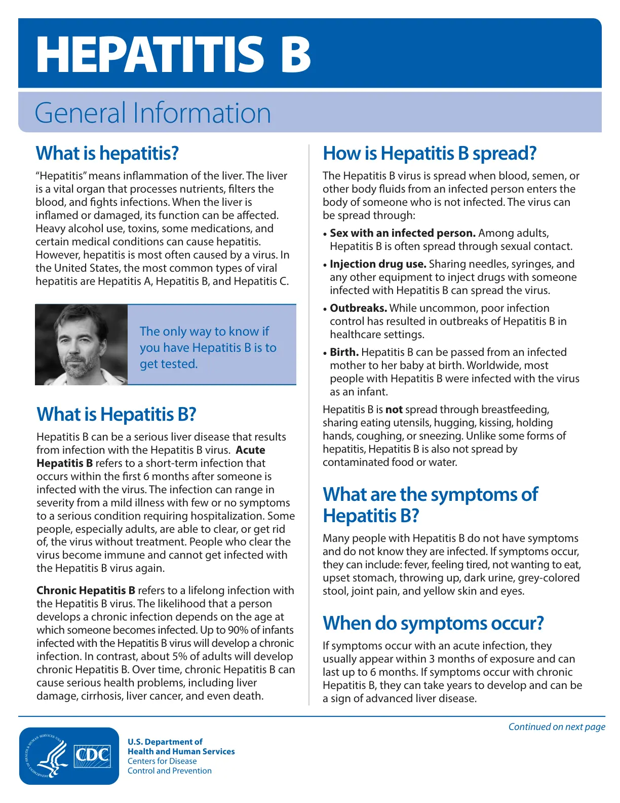 غلاف تقرير HEPATITIS B General Information