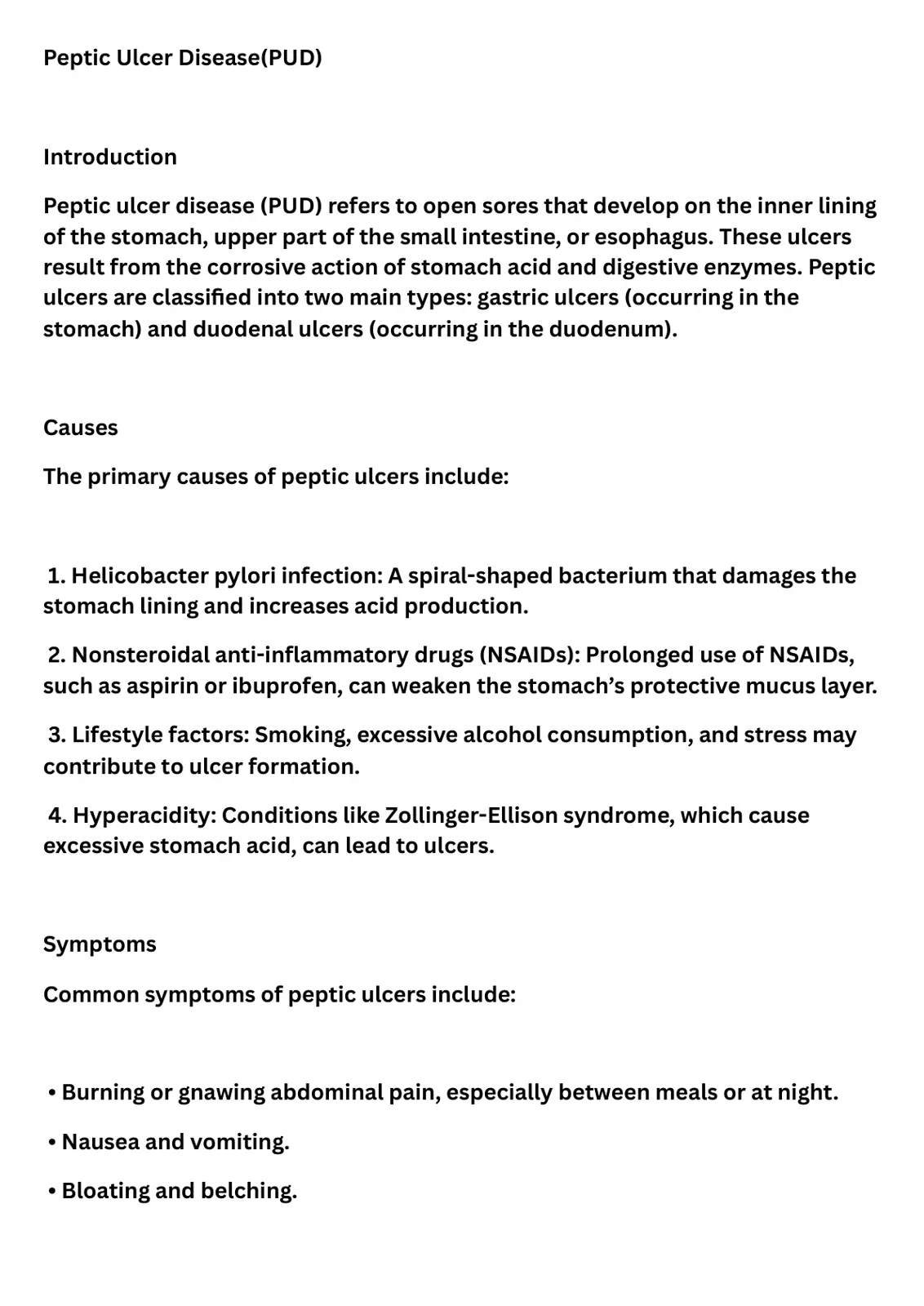 غلاف تقرير Peptic Ulcer Disease (PUD)