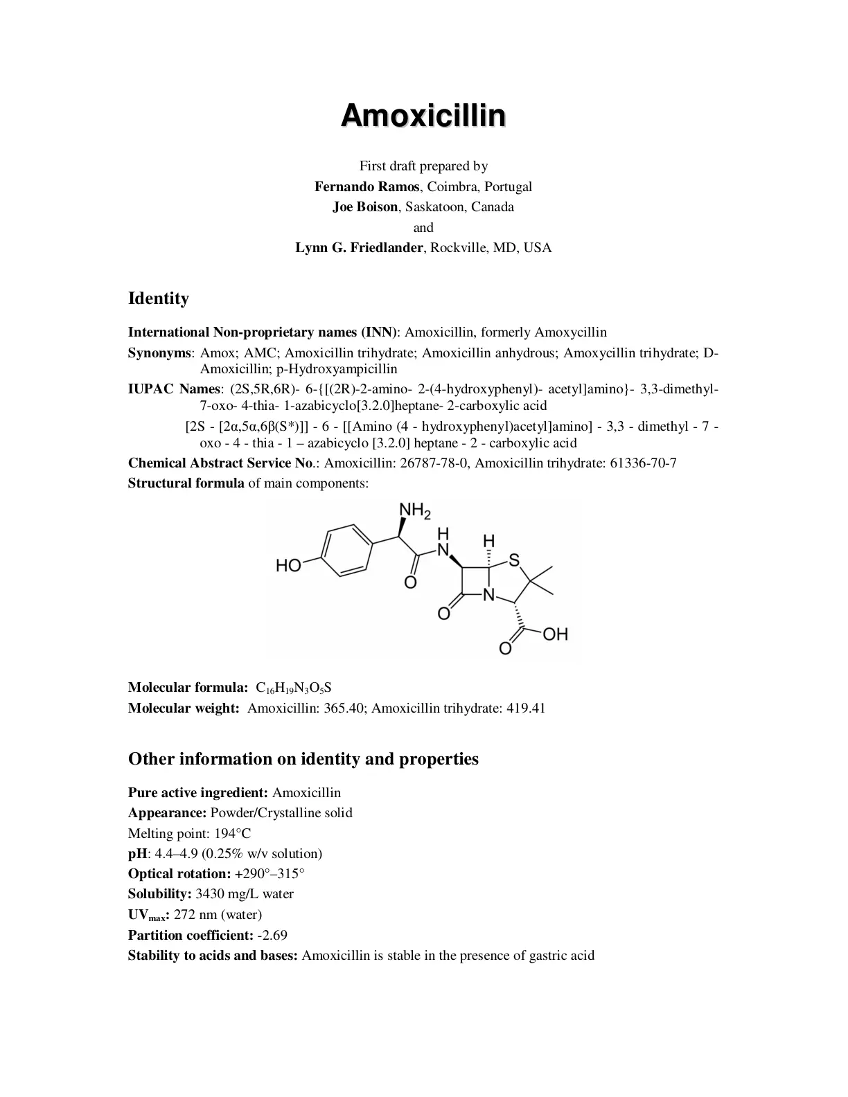 غلاف تقرير Amoxicillin