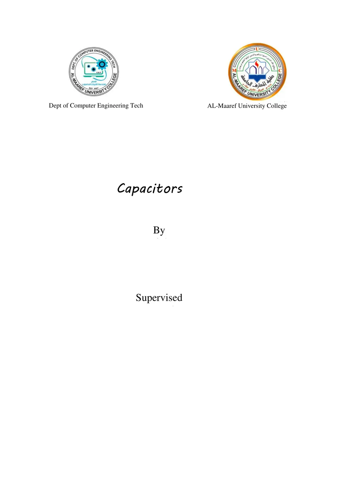 غلاف تقرير Capacitors