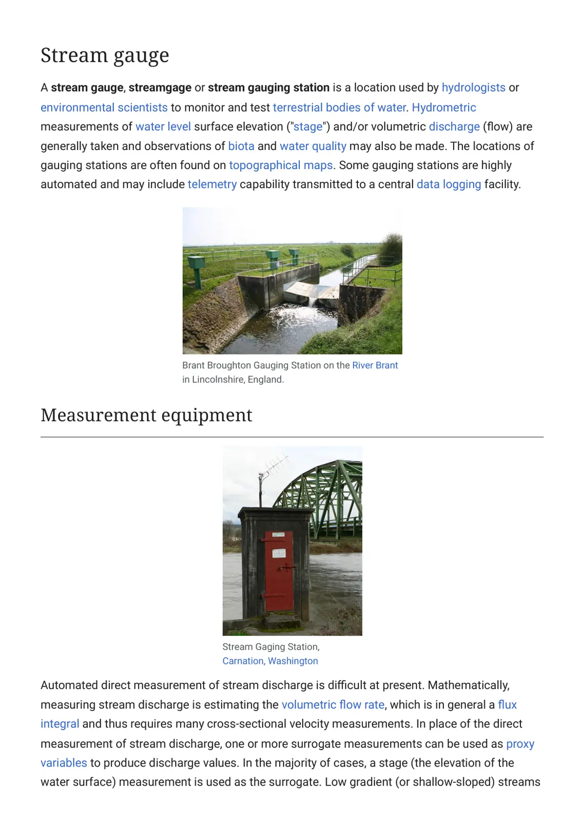 غلاف تقرير Stream gauge