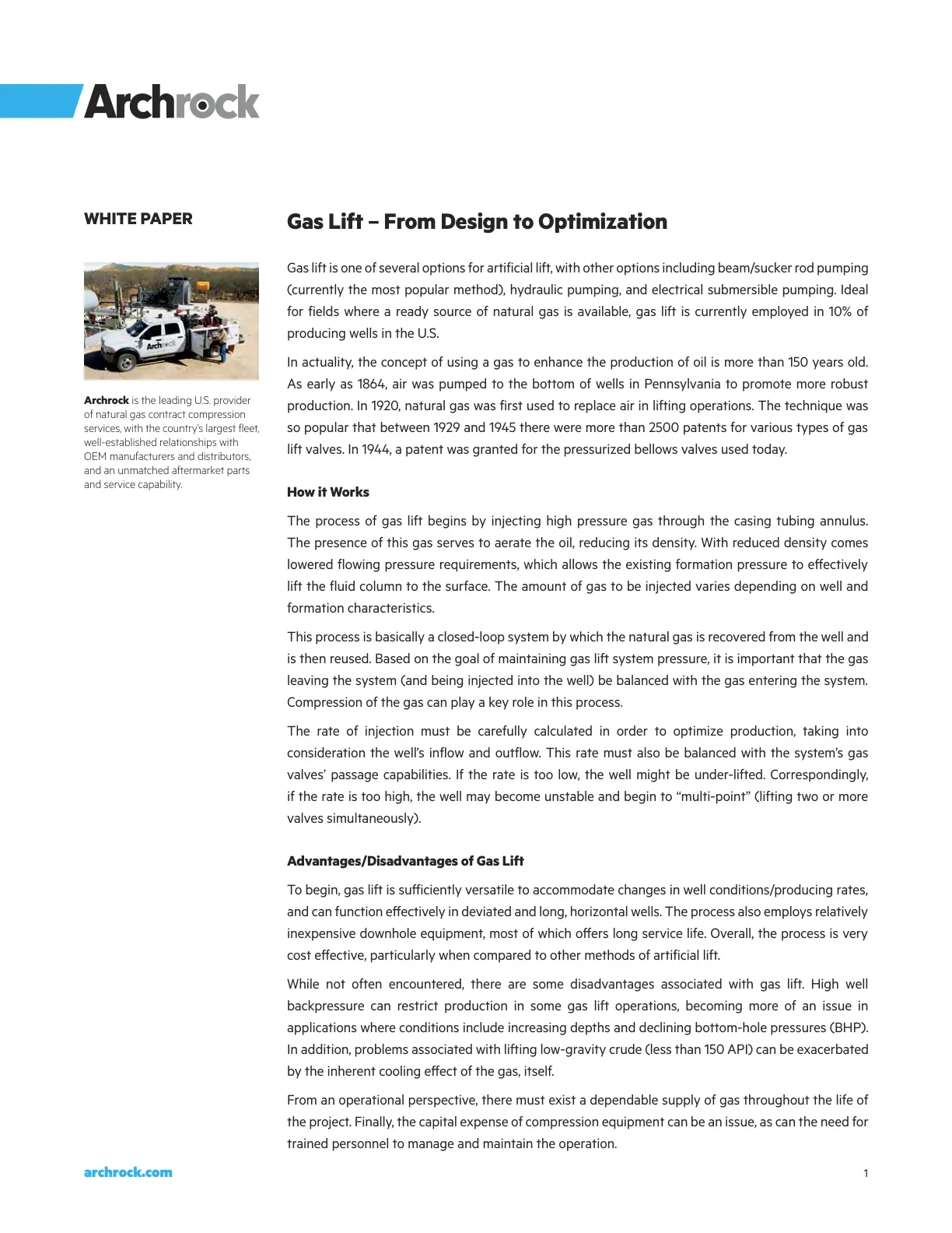غلاف تقرير Gas Lift - From Design to Optimization