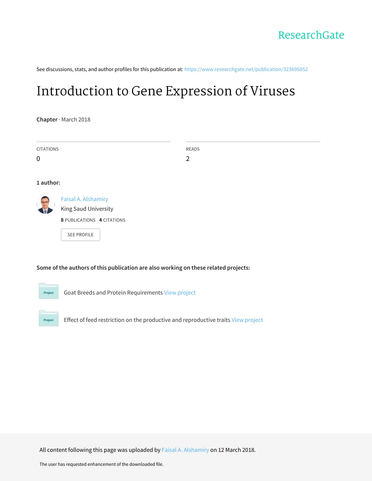 غلاف تقرير Introduction to Gene Expression of Viruses