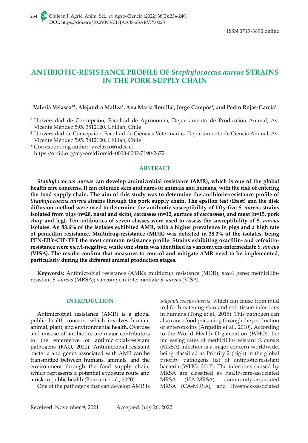 غلاف تقرير ANTIBIOTIC-RESISTANCE PROFILE OF Staphylococcus aureus STRAINS IN THE PORK SUPPLY CHAIN