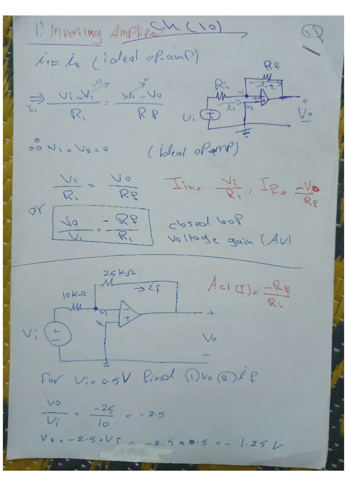 غلاف تقرير Inverting Amplifier (Op-Amp Lab)