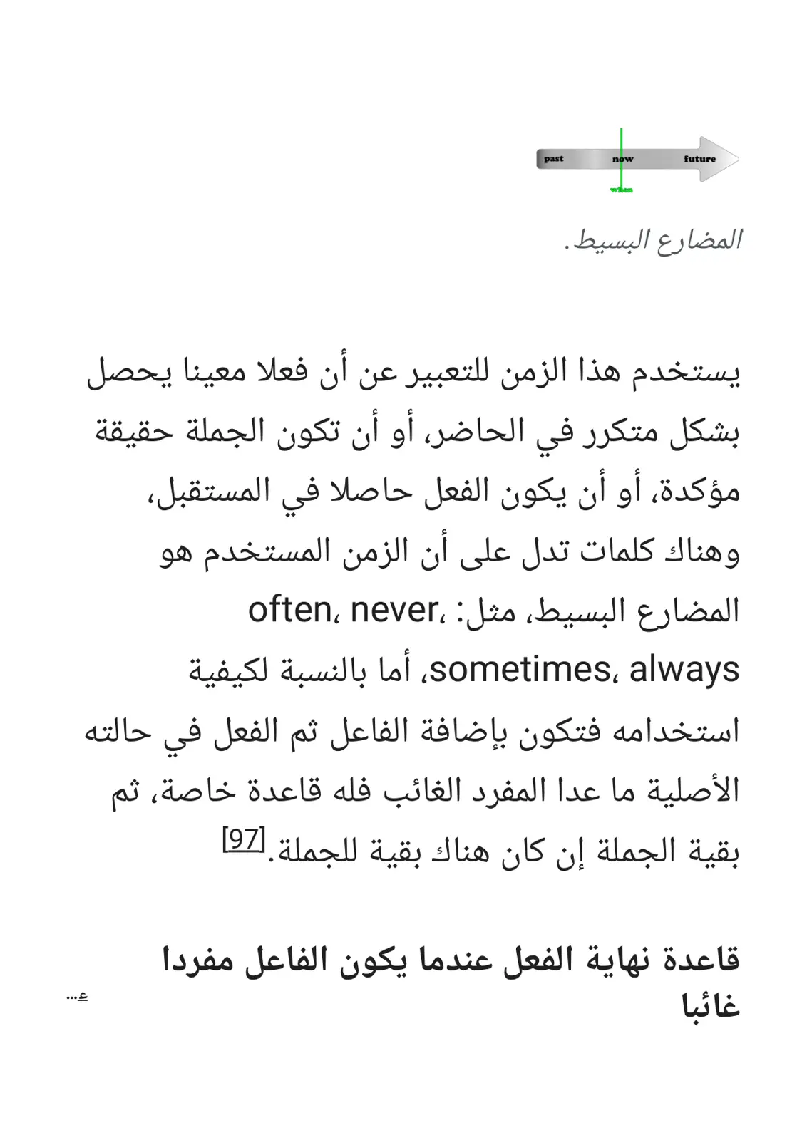 غلاف تقرير المضارع البسيط
