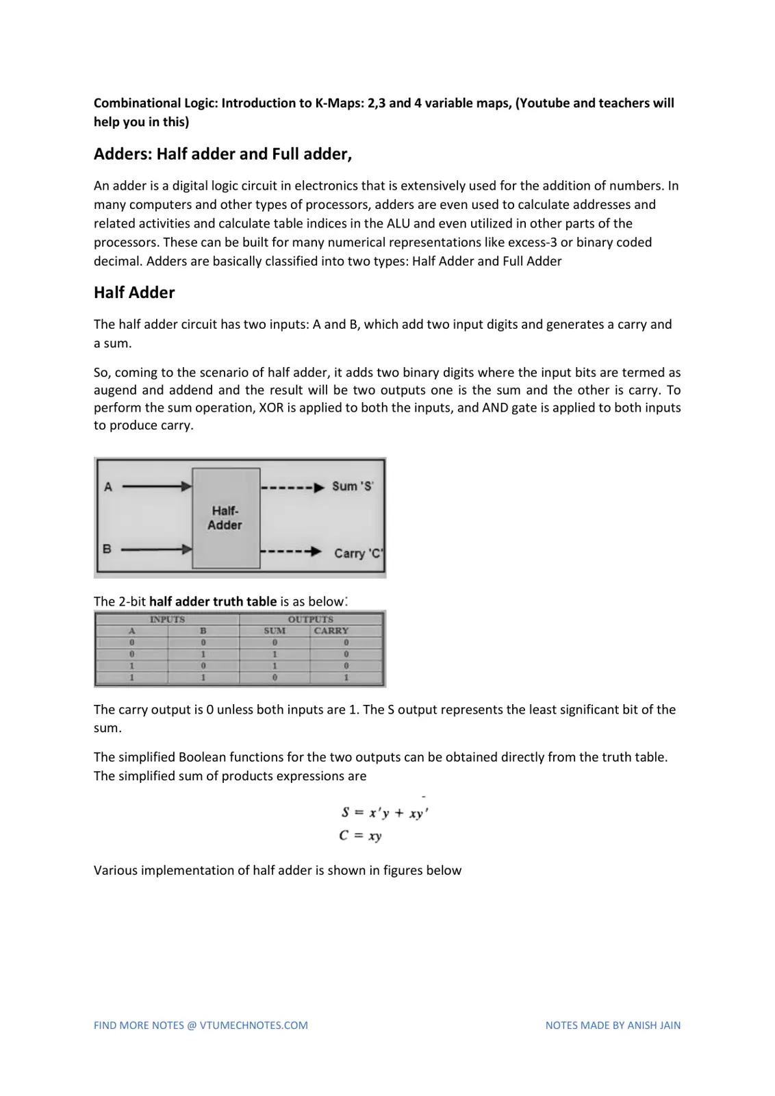 غلاف تقرير Combinational Logic: Introduction to K-Maps