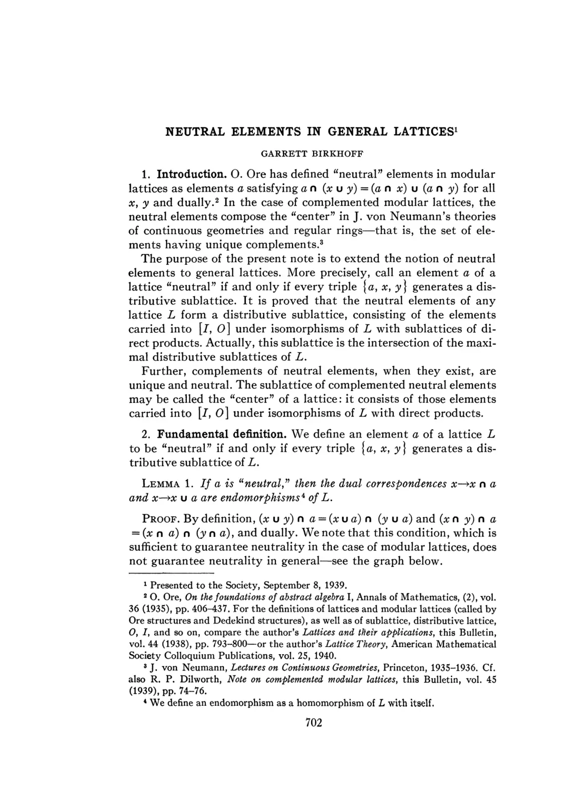 غلاف تقرير NEUTRAL ELEMENTS IN GENERAL LATTICES