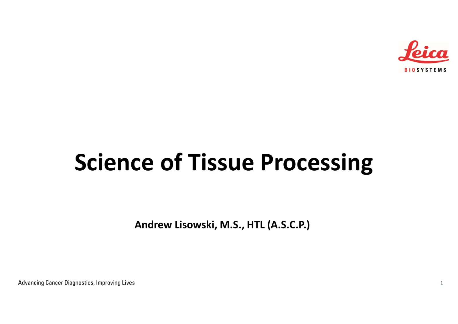 غلاف تقرير Science of Tissue Processing