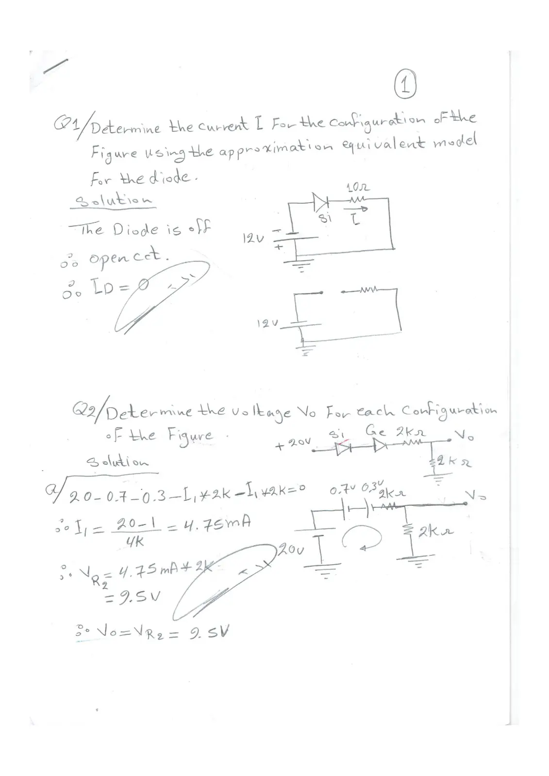 غلاف تقرير Diode Circuit Analysis Problems with Solutions