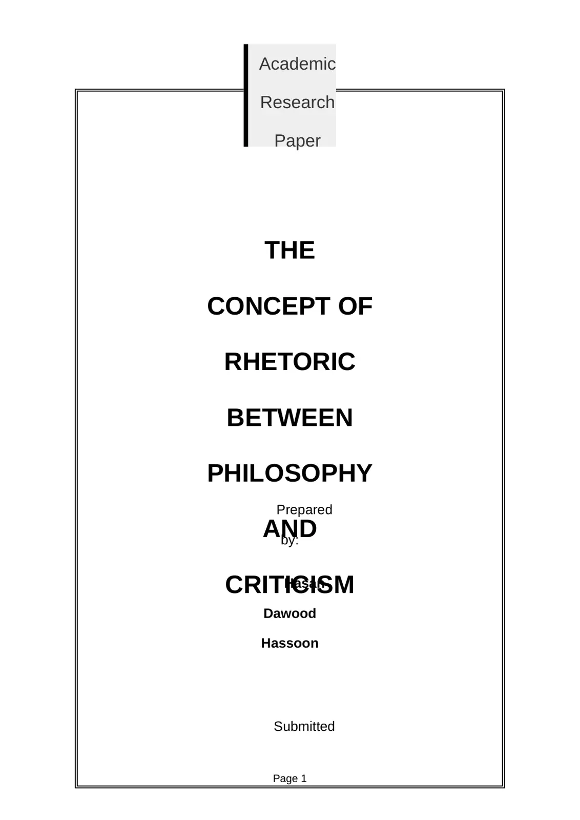 غلاف تقرير The Concept of Rhetoric Between Philosophy and Criticism