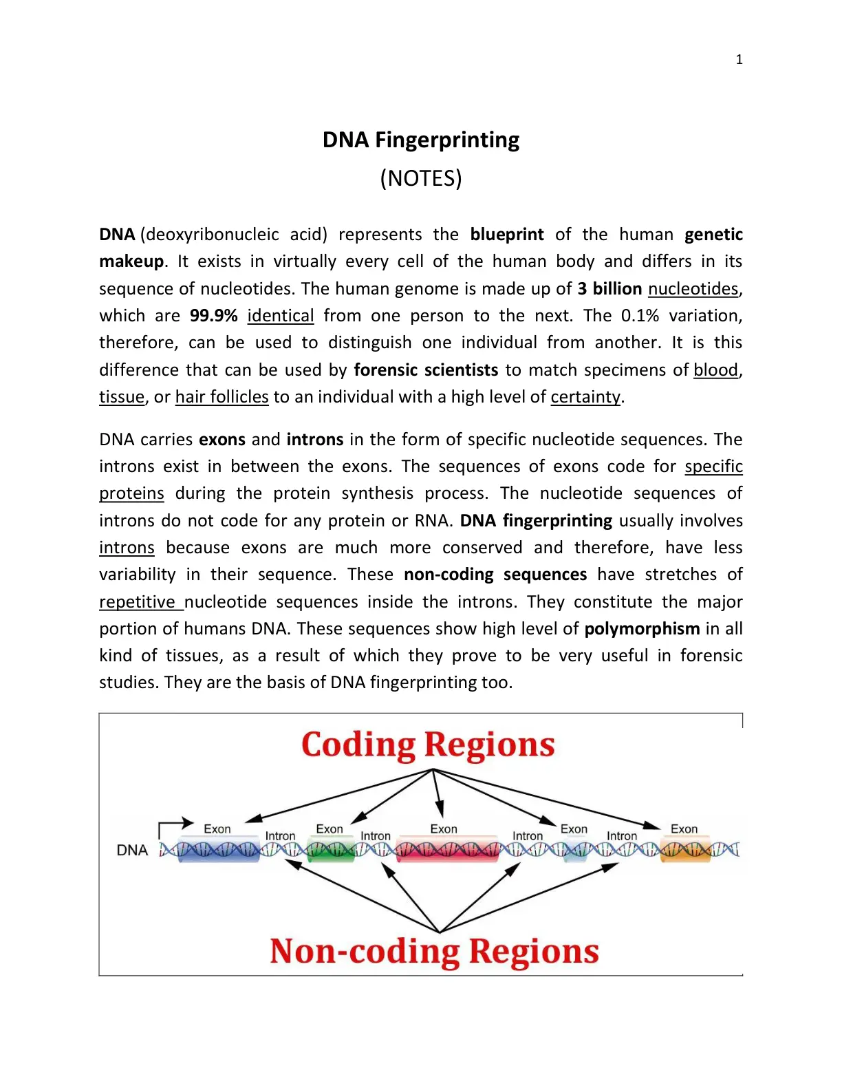 غلاف تقرير DNA Fingerprinting