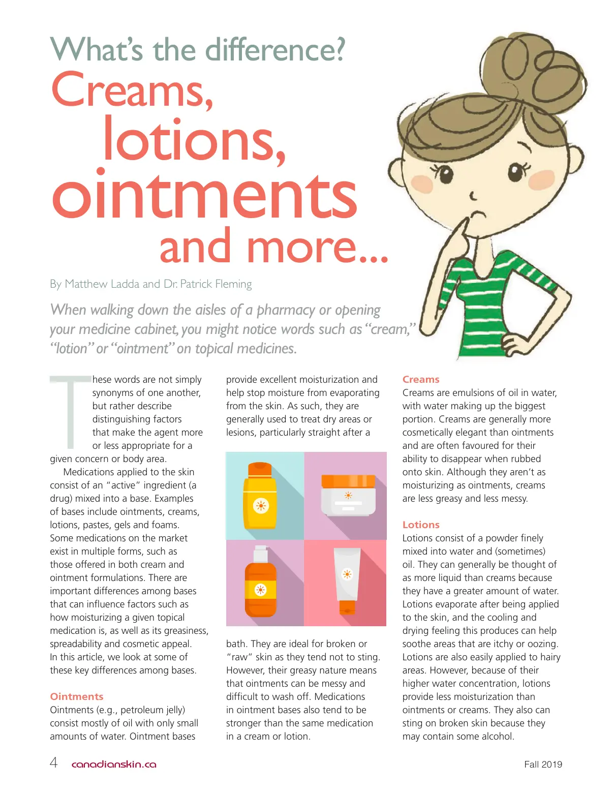 غلاف تقرير What's the difference? Creams, lotions, ointments and more...