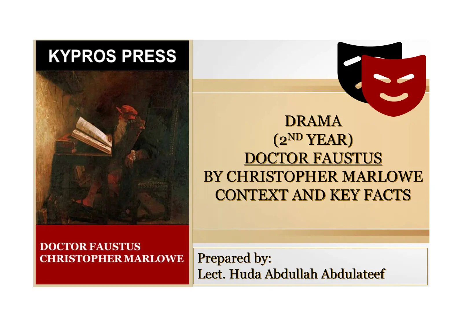 غلاف تقرير DOCTOR FAUSTUS BY CHRISTOPHER MARLOWE