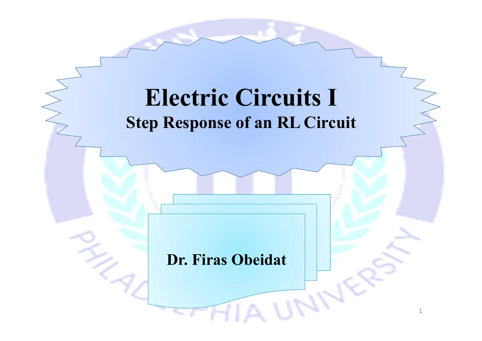 غلاف تقرير Step Response of an RL Circuit