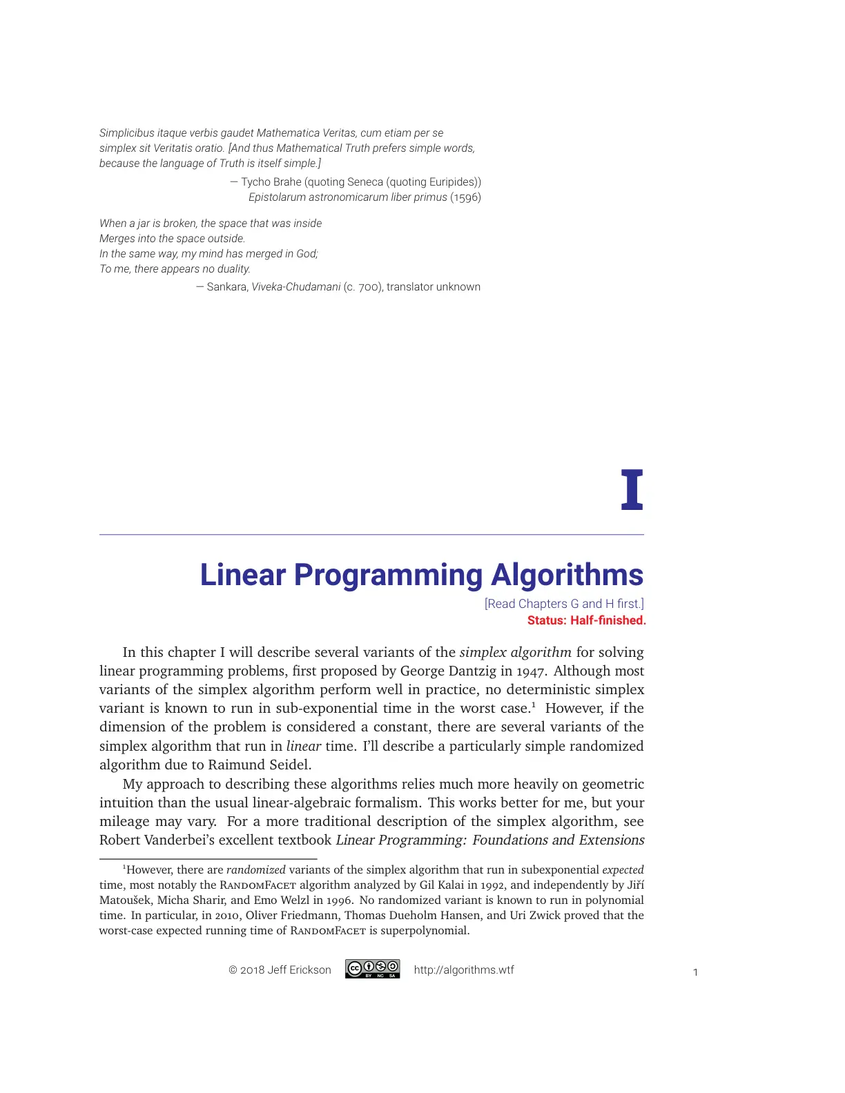 غلاف تقرير Linear Programming Algorithms