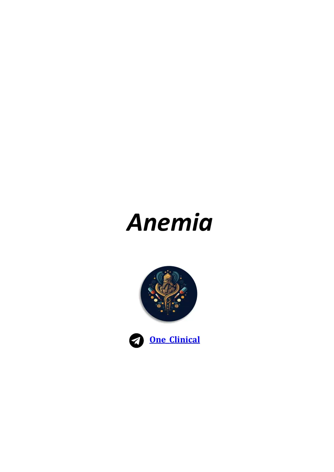 غلاف تقرير Anemia: One Clinical