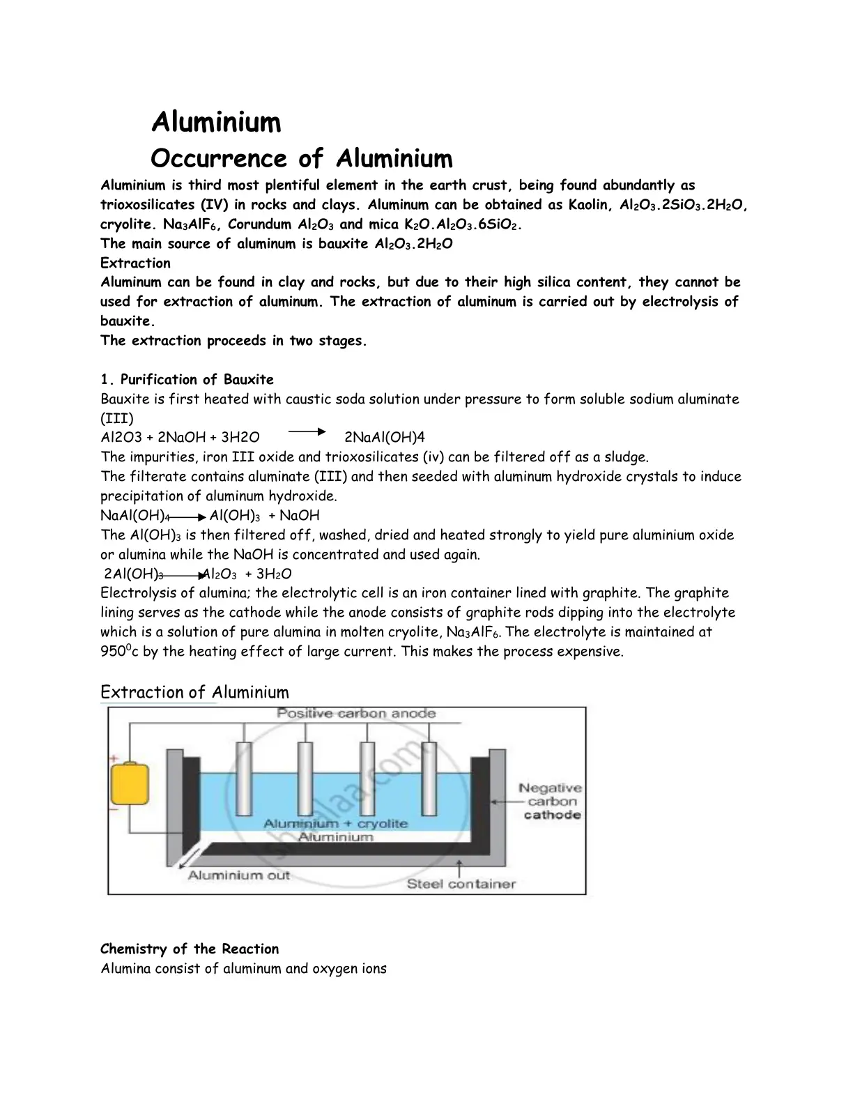غلاف تقرير Aluminium: Occurrence and Extraction