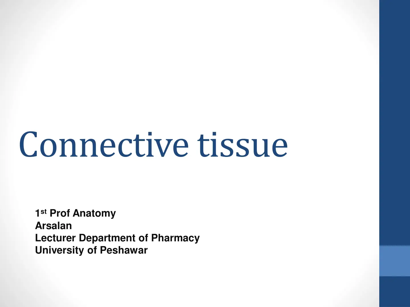 غلاف تقرير Connective Tissue – 1st Prof Anatomy
