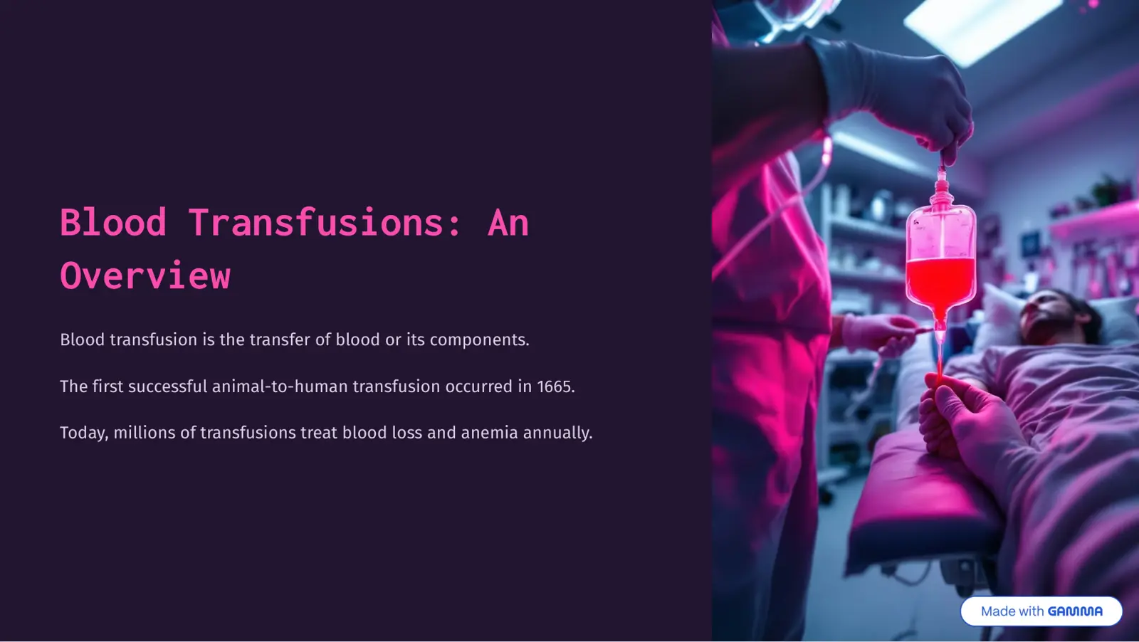 غلاف تقرير Blood Transfusions: An Overview