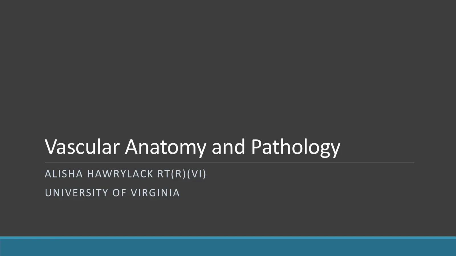غلاف تقرير Vascular Anatomy and Pathology