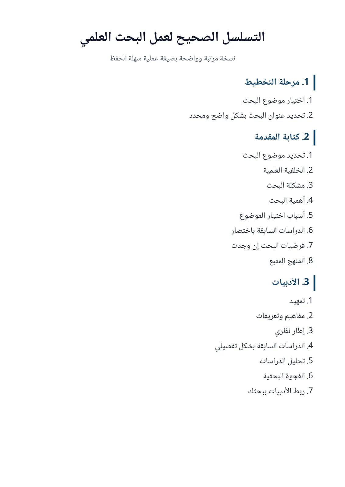 غلاف تقرير التسلسل الصحيح لعمل البحث العلمي