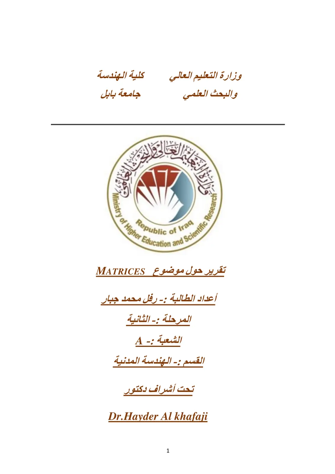 غلاف تقرير MATRICES