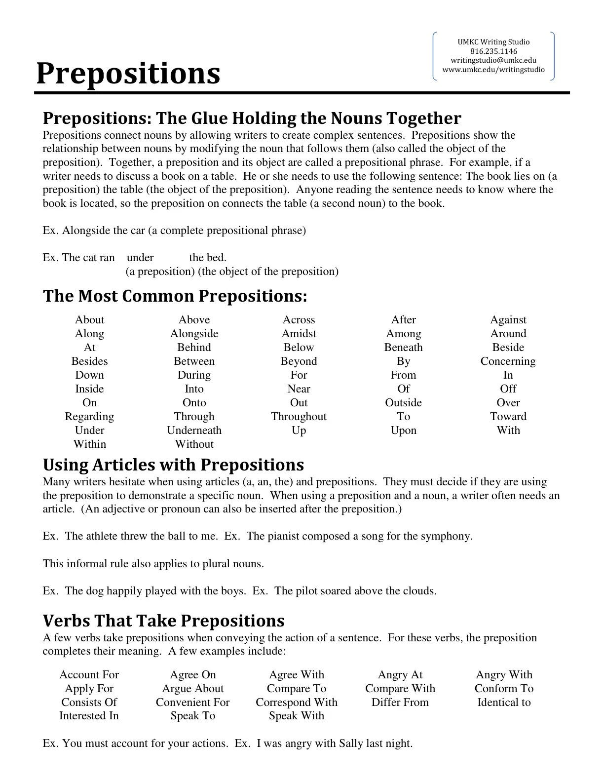 غلاف تقرير Prepositions