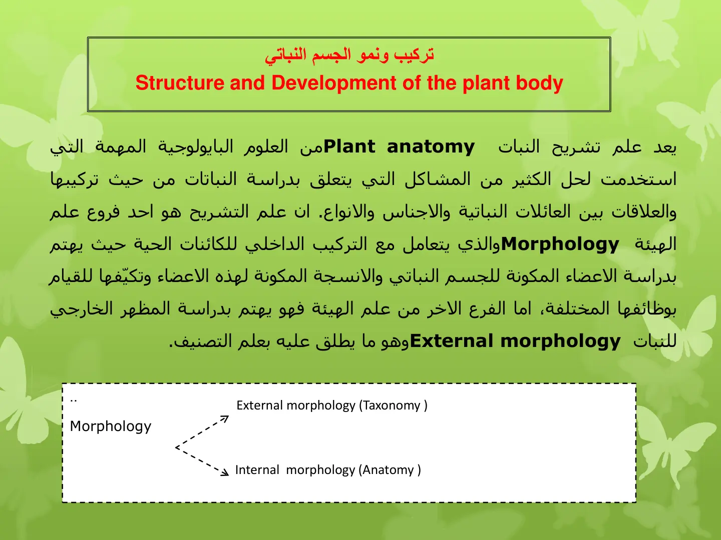 غلاف تقرير تركيب ونمو الجسم النباتي Structure and Development of the plant body