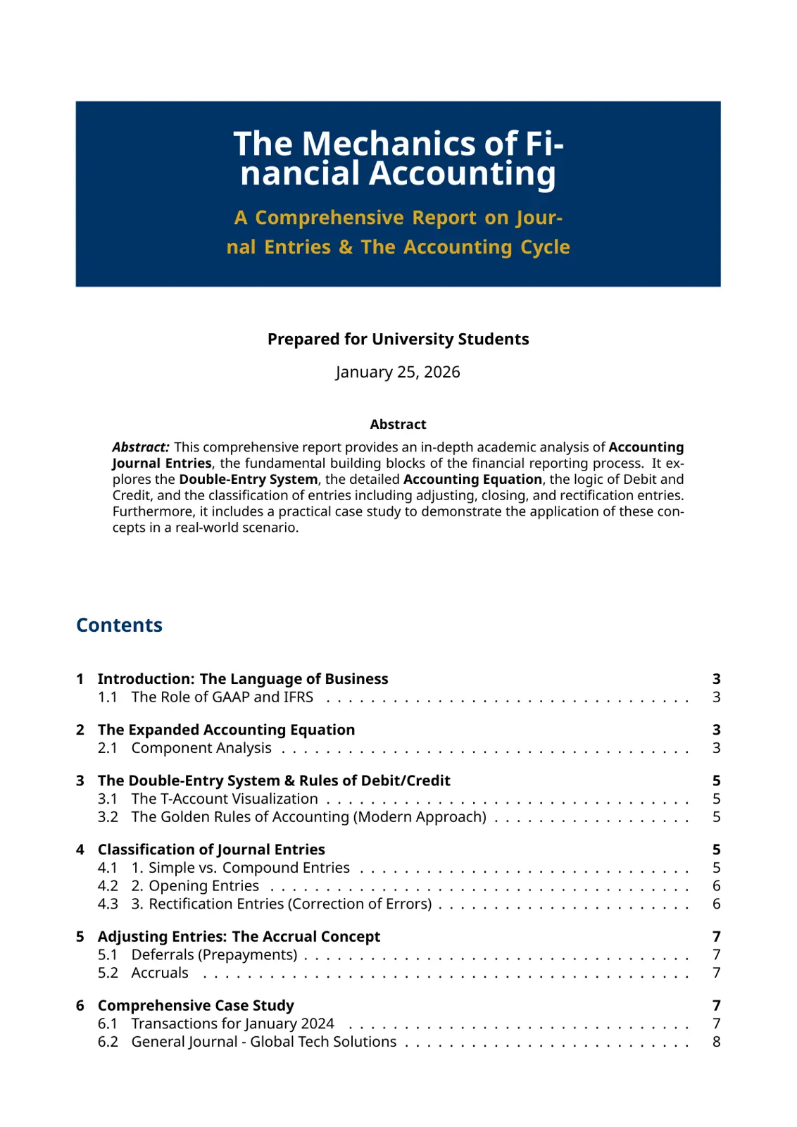 غلاف تقرير The Mechanics of Financial Accounting
