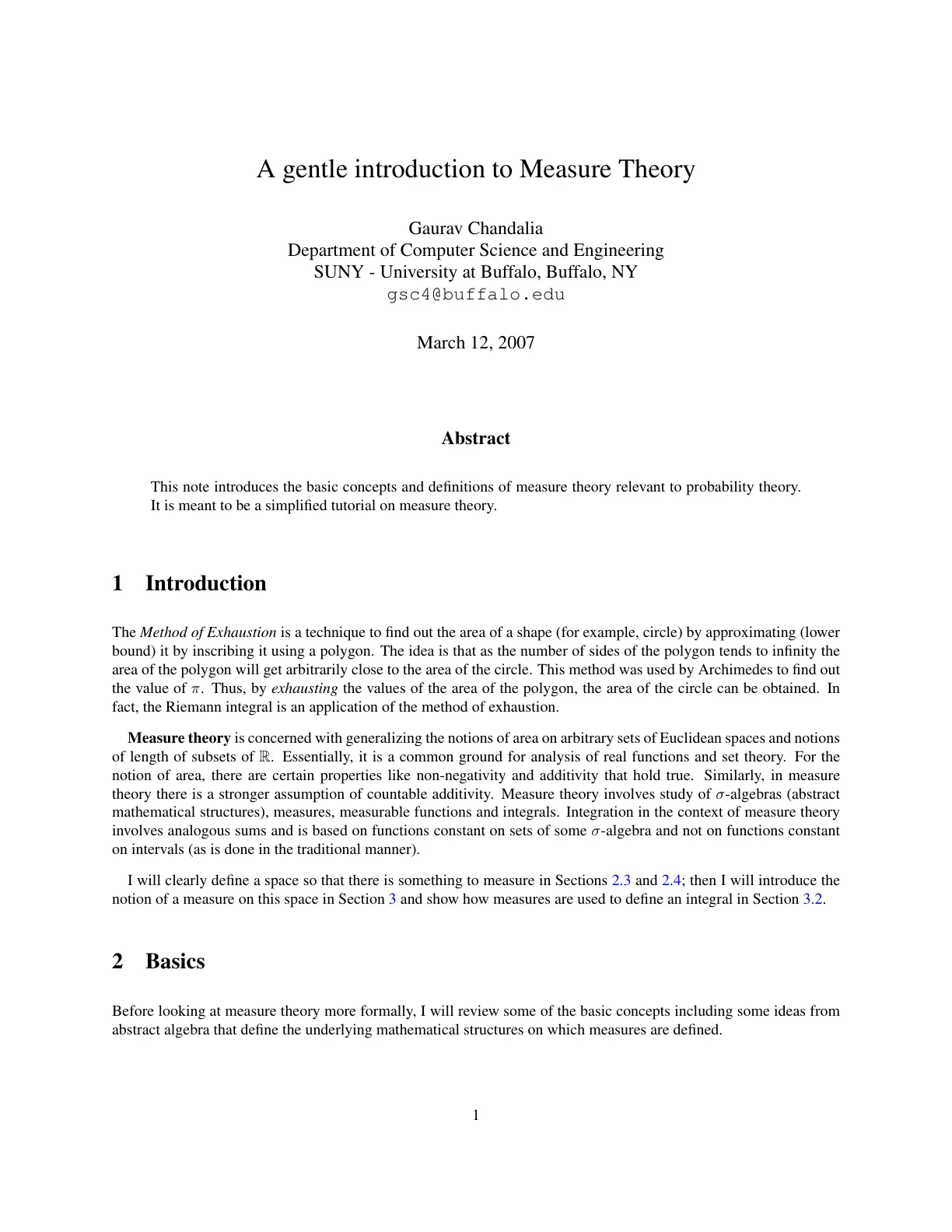 غلاف تقرير A Gentle Introduction to Measure Theory