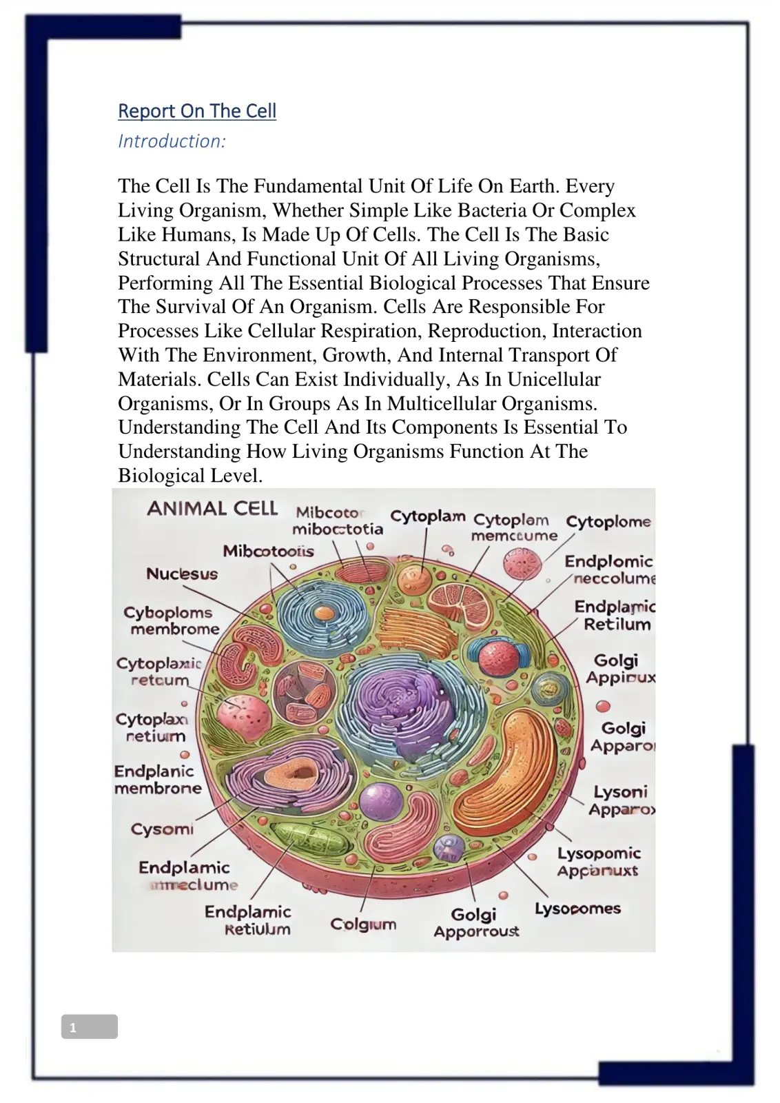 غلاف تقرير Report On The Cell