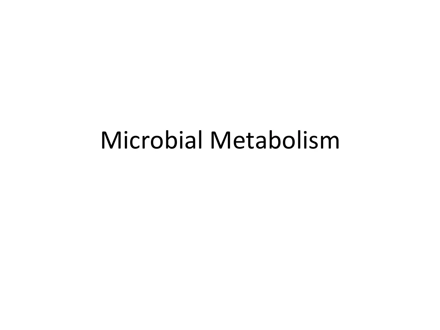 غلاف تقرير Microbial Metabolism