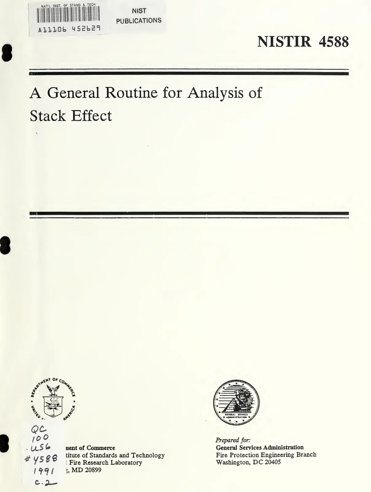 غلاف تقرير A General Routine for Analysis of Stack Effect