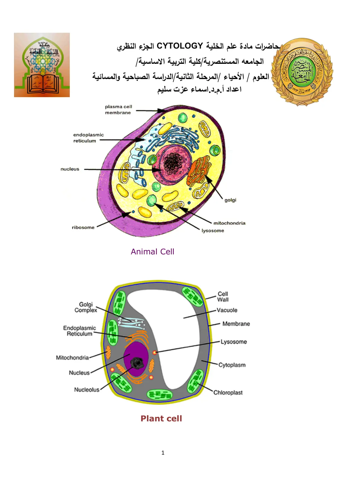 غلاف تقرير علم الخلية CYTOLOGY