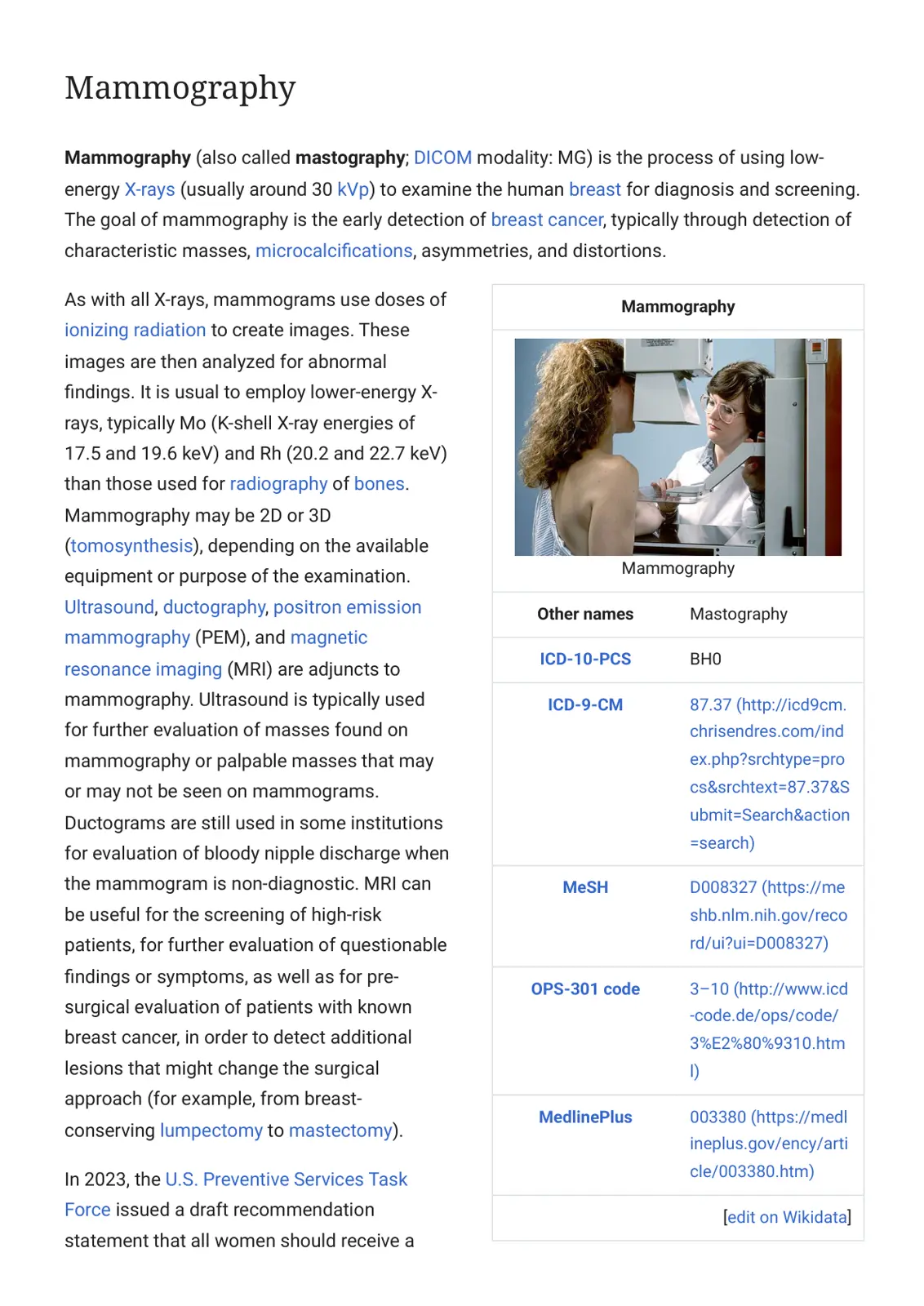 غلاف تقرير Mammography