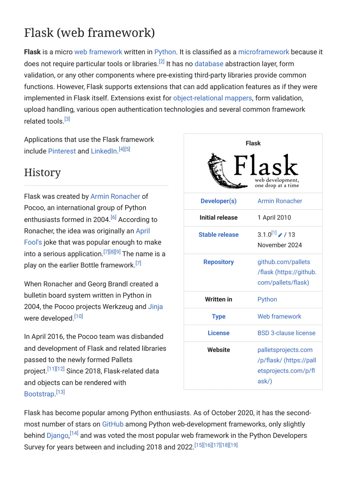 غلاف تقرير Flask (web framework)