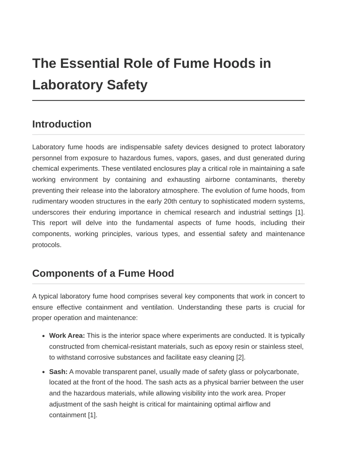 غلاف تقرير The Essential Role of Fume Hoods in Laboratory Safety