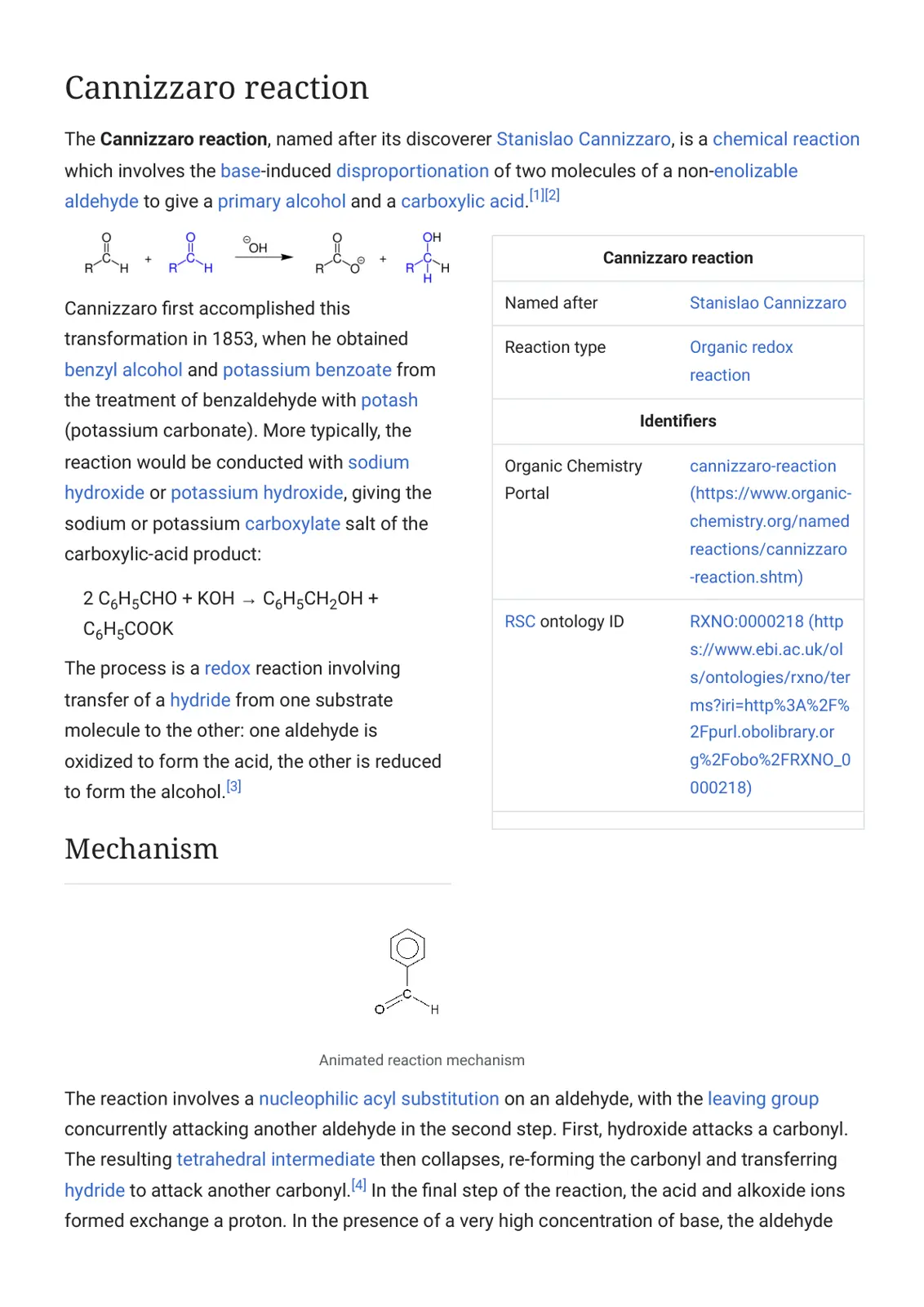 غلاف تقرير Cannizzaro Reaction