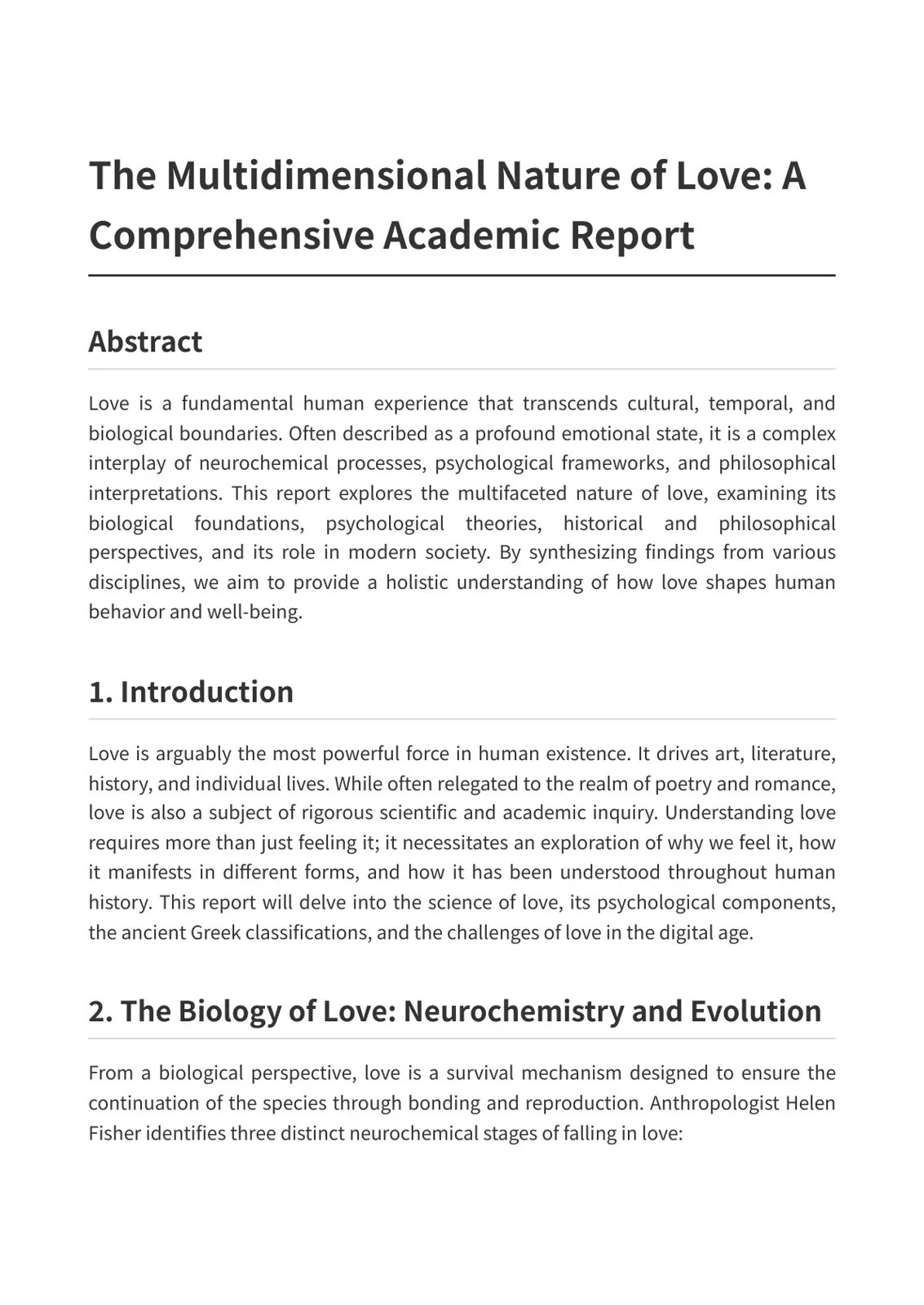 غلاف تقرير The Multidimensional Nature of Love: A Comprehensive Academic Report