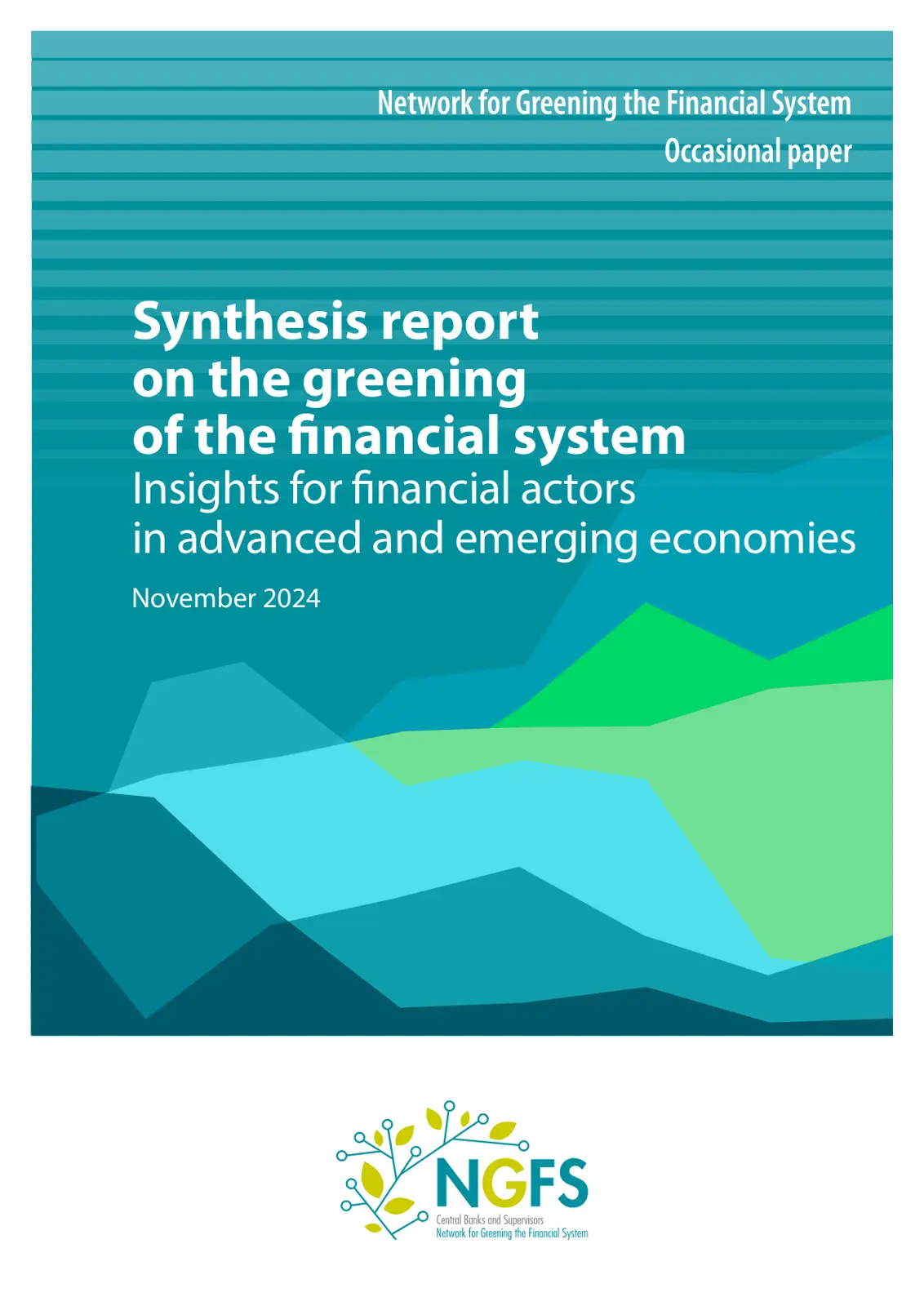 غلاف تقرير Synthesis report on the greening of the financial system