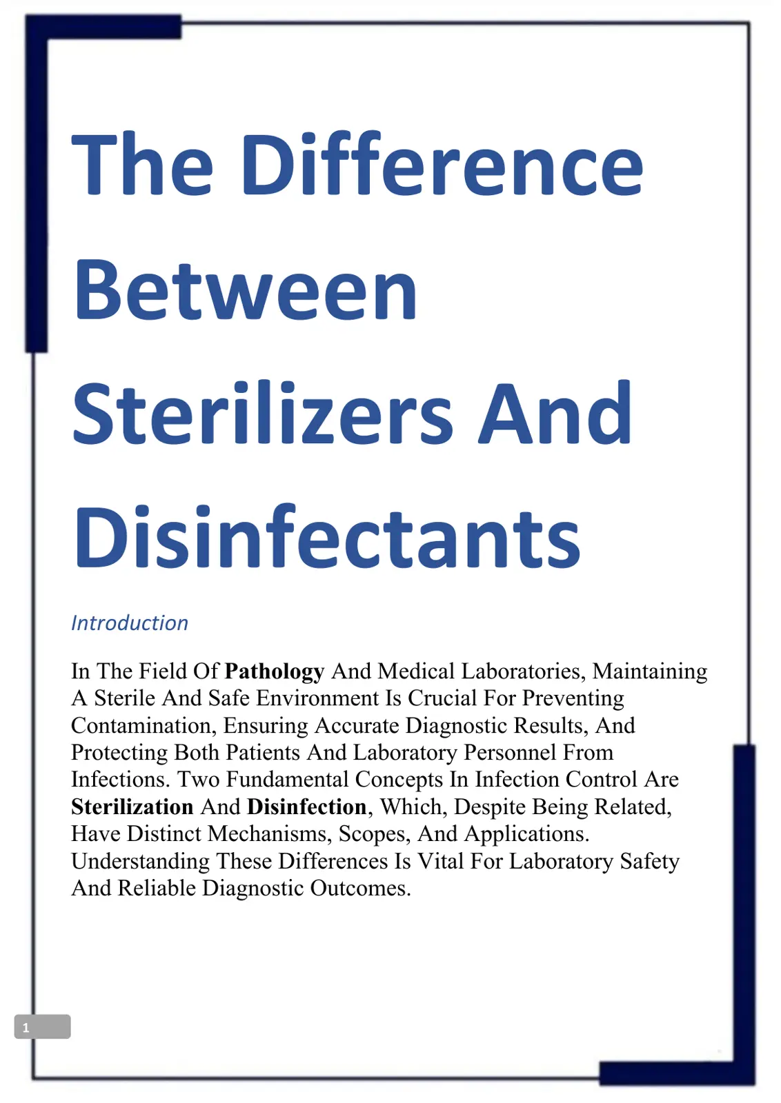 غلاف تقرير The Difference Between Sterilizers And Disinfectants