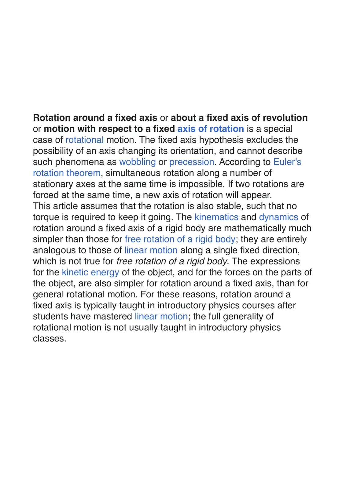 غلاف تقرير Rotation around a fixed axis