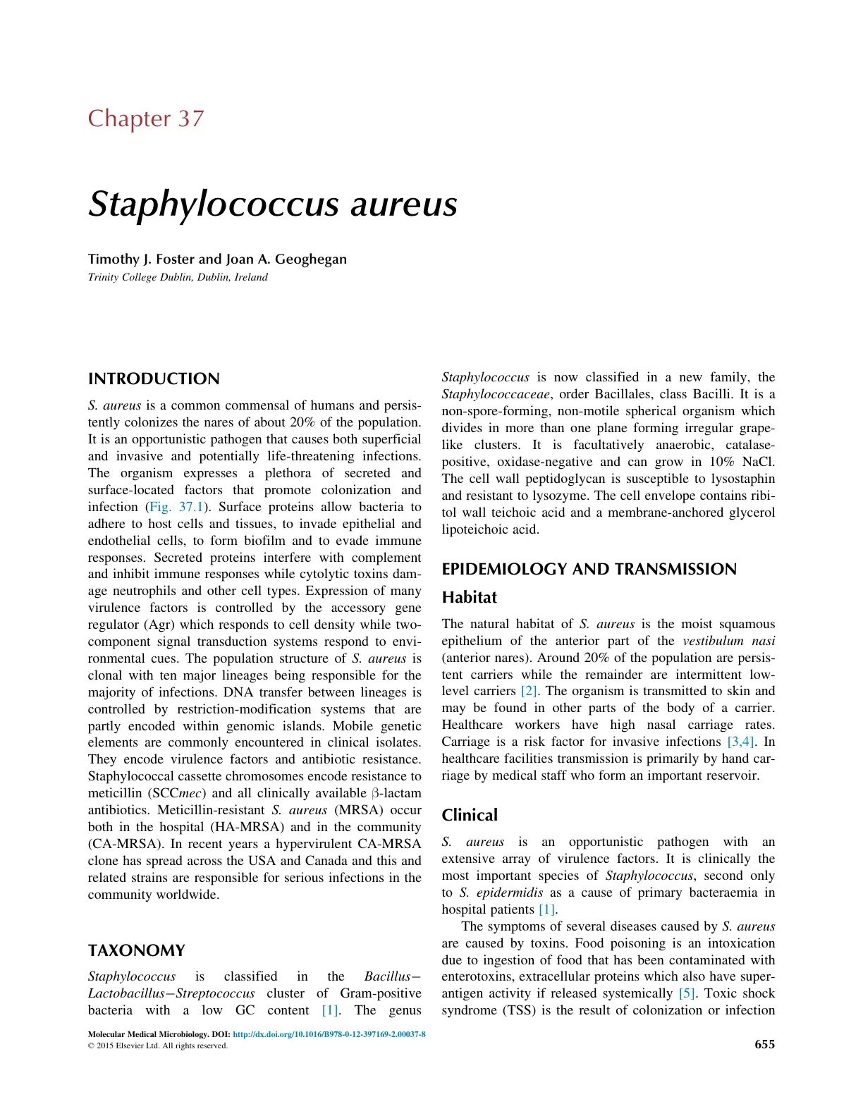 غلاف تقرير Staphylococcus aureus