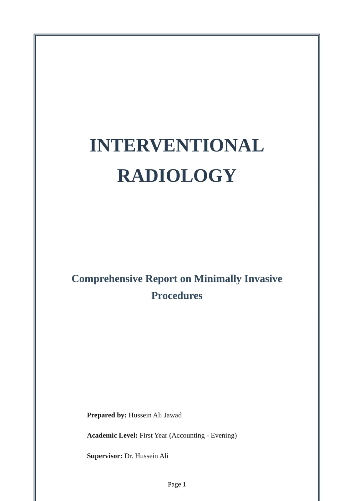 غلاف تقرير Interventional Radiology: Comprehensive Report on Minimally Invasive Procedures