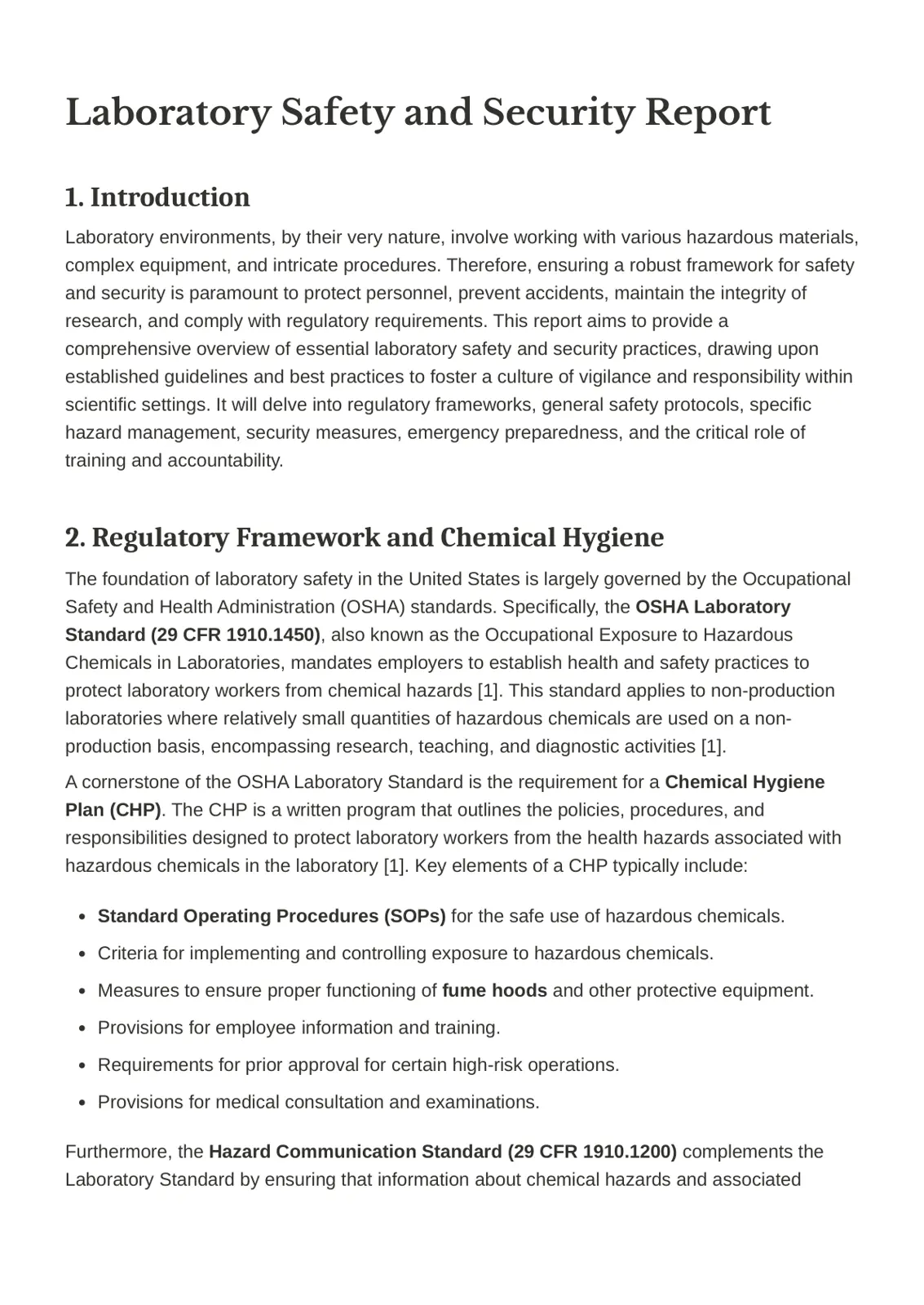 غلاف تقرير Laboratory Safety and Security Report