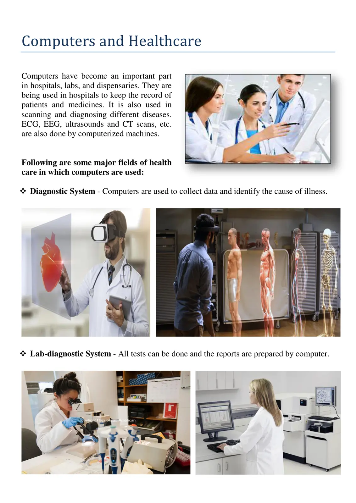 غلاف تقرير Computers and Healthcare