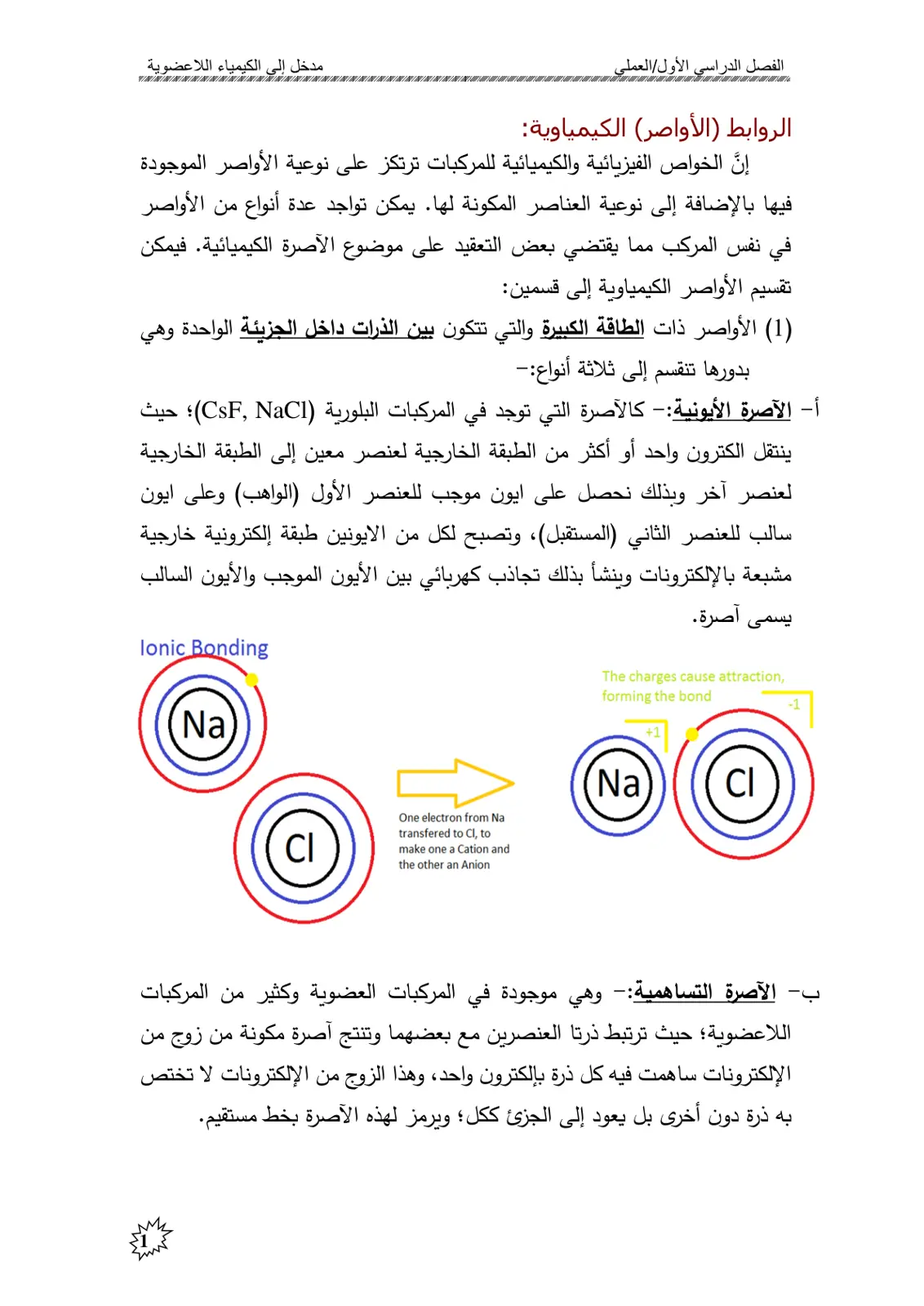غلاف تقرير مدخل إلى الكيمياء اللاعضوية